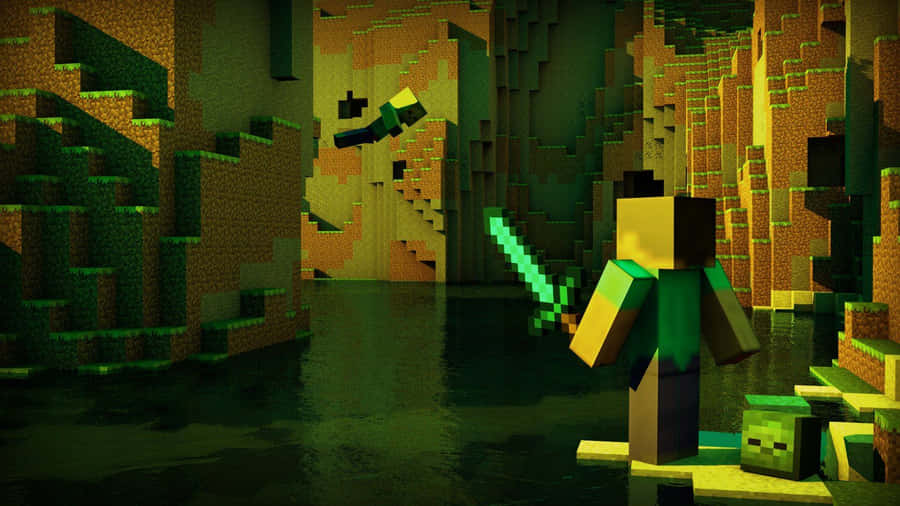 MinecraftFan Art 1600 x 900 bakgrundsbild
