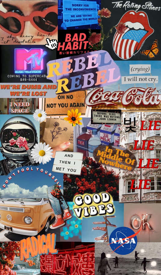 90erJahre Vintage Retro Ästhetik Hintergrundbild in der Größe 2121 x 3631