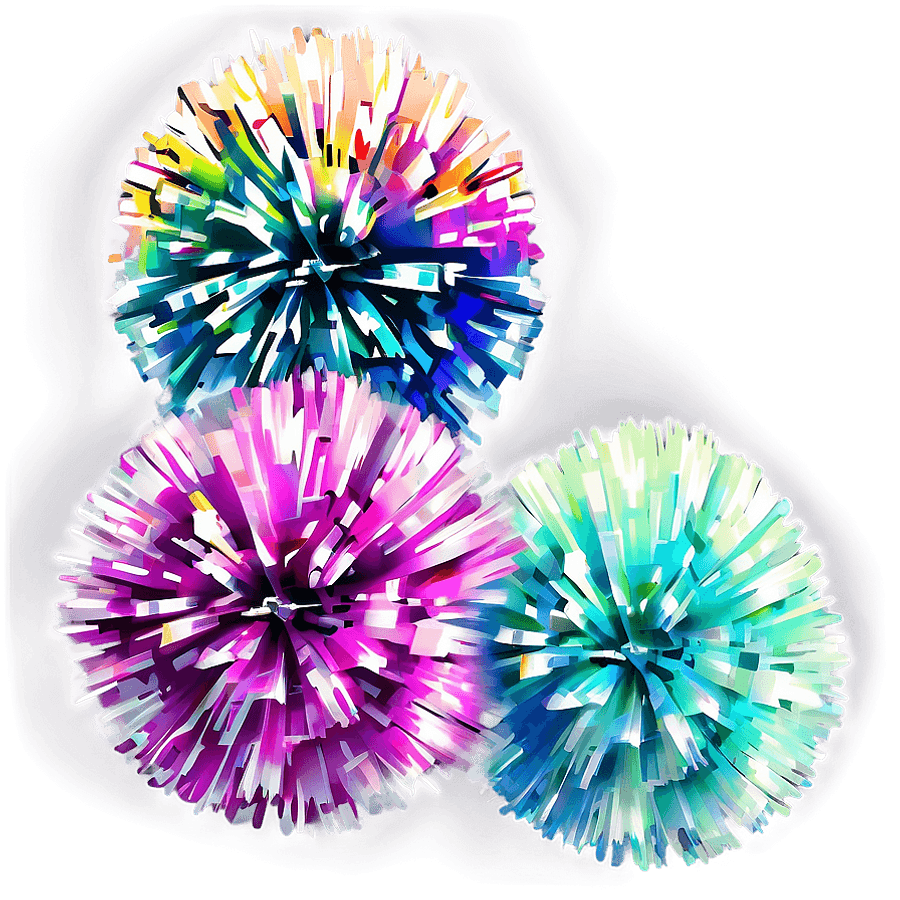 Holographic Cheer Pom Poms PNG wwu