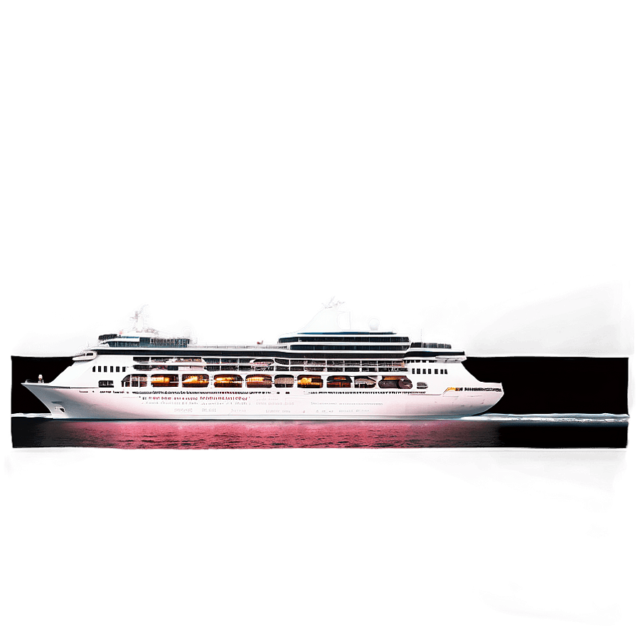Cruise Ship Sunset PNG svg89