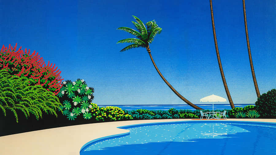 Tropische Poolside Eleganz Hiroshi Nagai