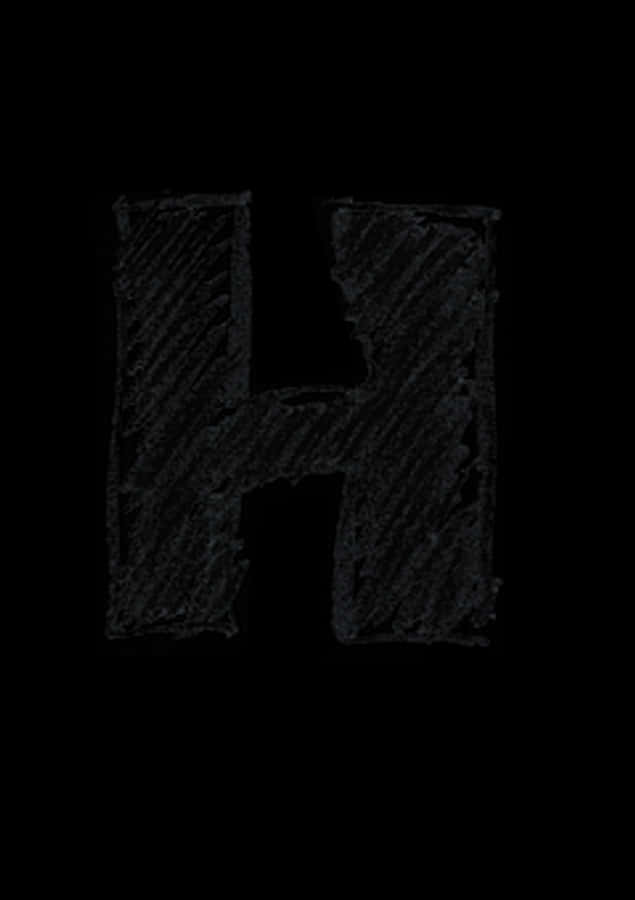 Black Chalk Texture Letter H