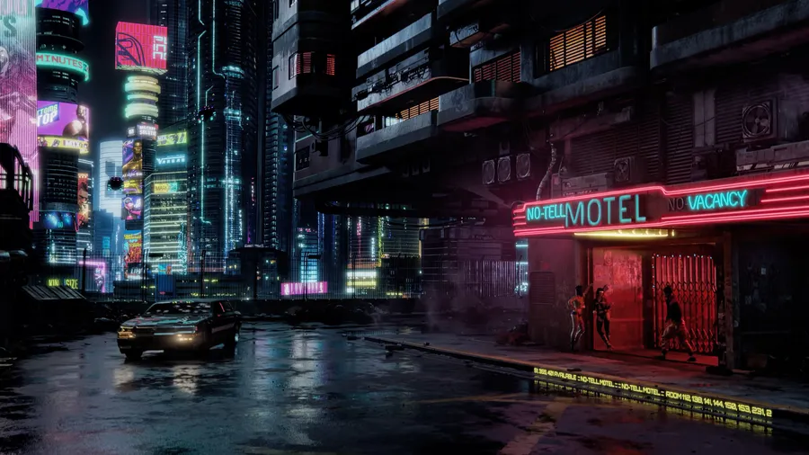 Cyberpunk City background