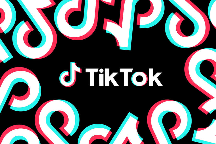 Tiktoklogo med en farverig baggrund.