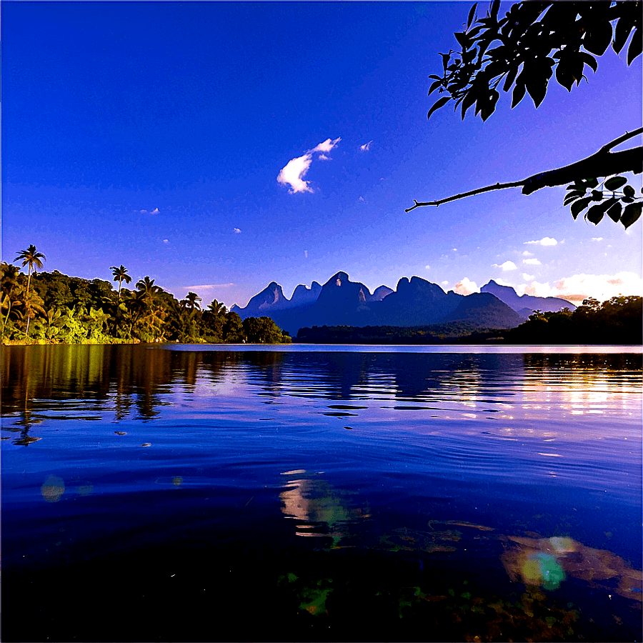 Serene Paradise Lake PNG 99
