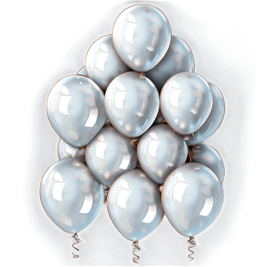 Elegant White Balloon PNG 06212024