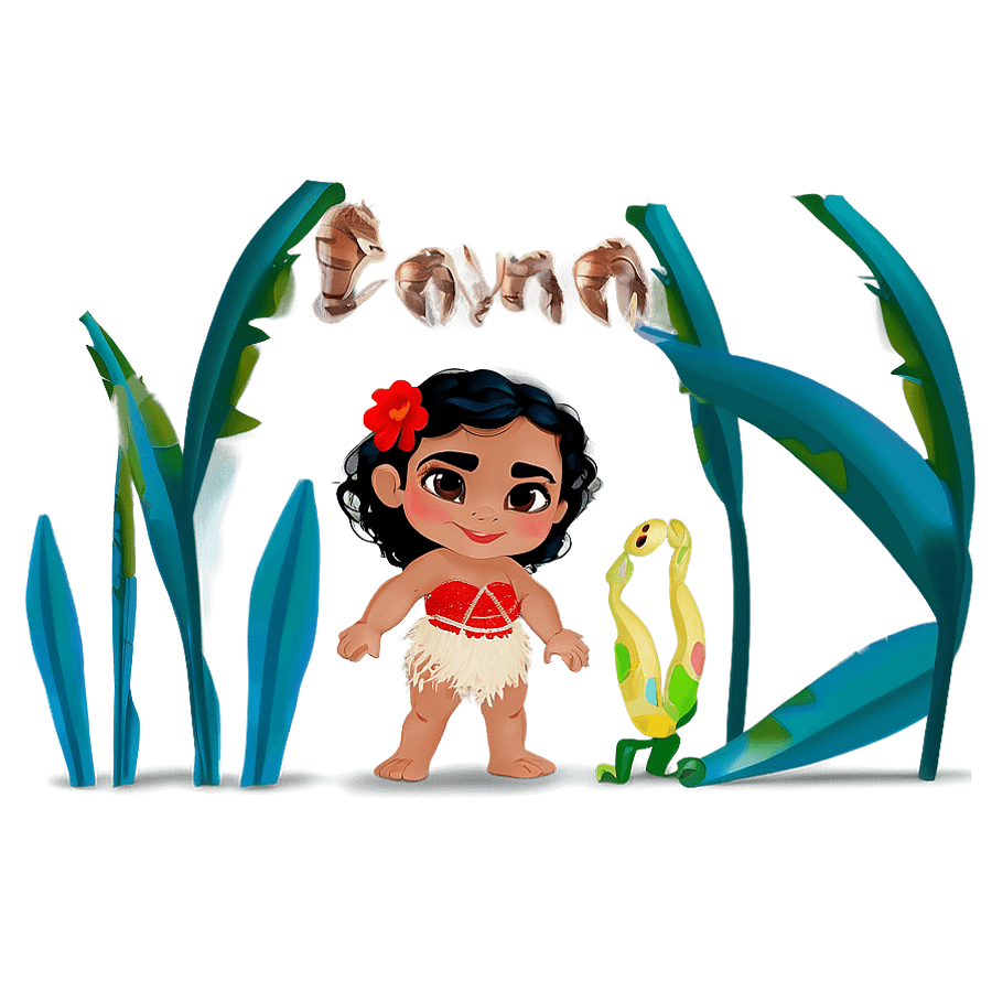 Baby Moana with Crab PNG ivo58