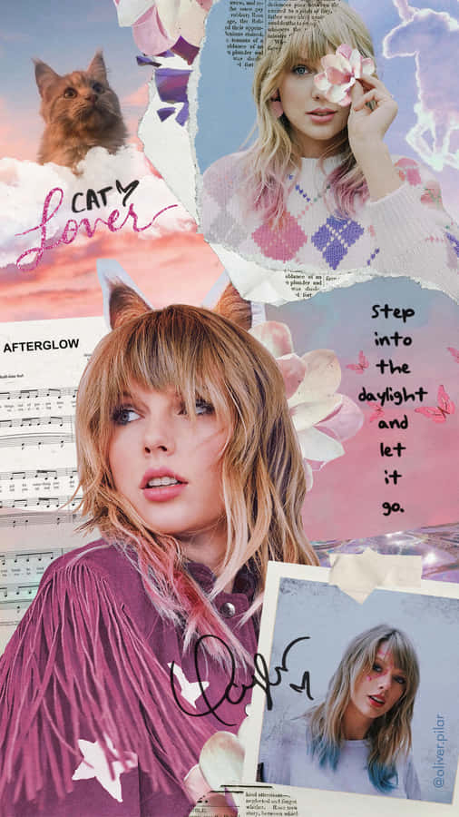 Colagem de Taylor Swift Amante de Gatos