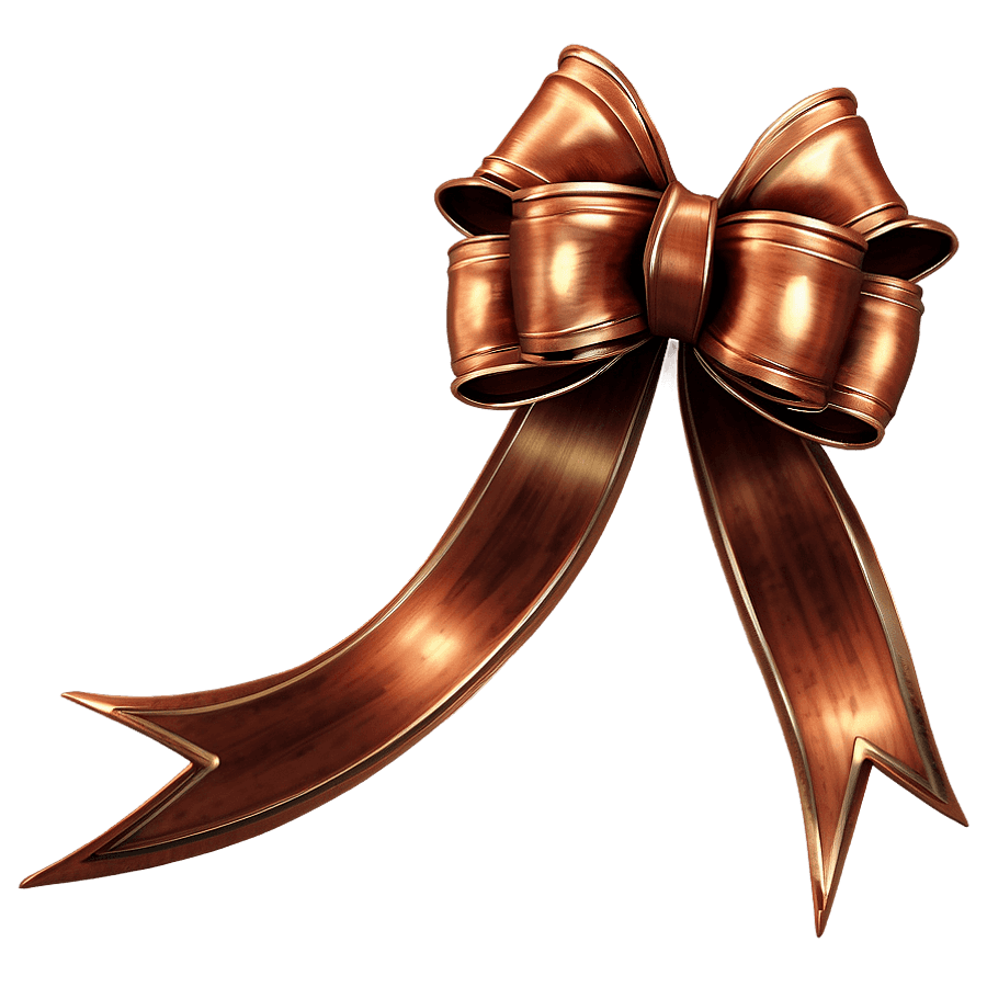 Warm Copper Christmas Bow PNG eba