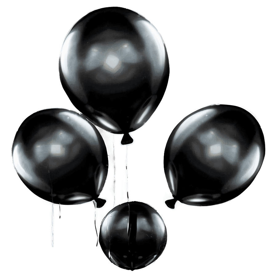 Black and Silver Balloons PNG 74