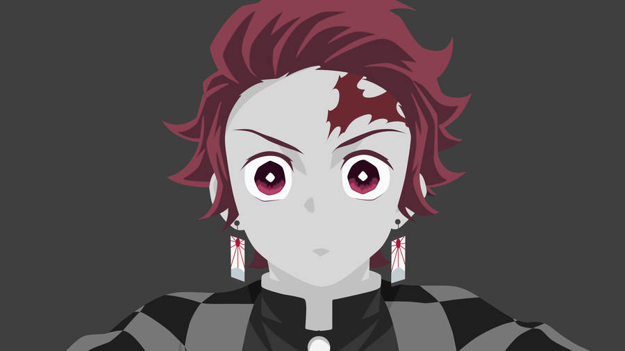 Red Black Grey Tanjiro Demon Slayer