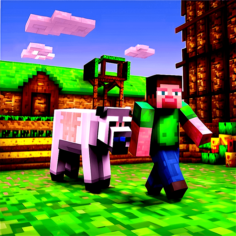 Minecraft Farm Painting PNG 06272024