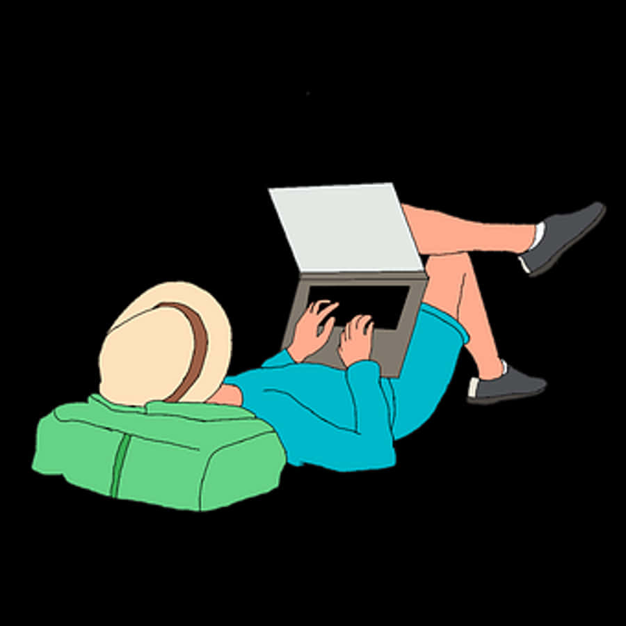Casual Laptop Usage Illustration