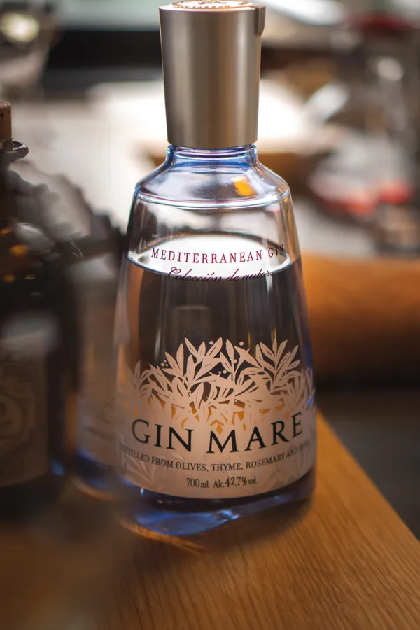 Caption: Elegance in a Bottle - A Close-up of Gin Mare.