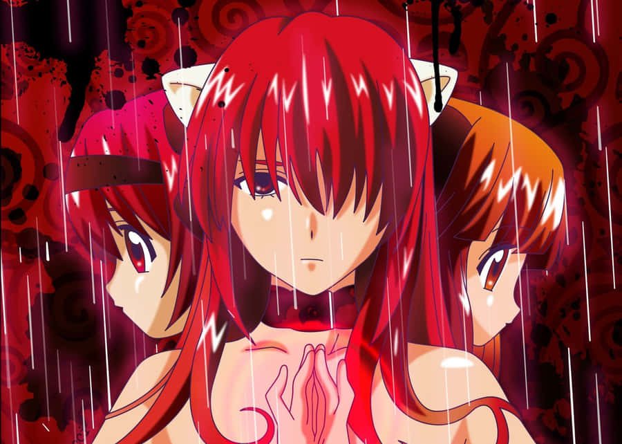 Kvindeligprotagonist fra Elfen Lied.