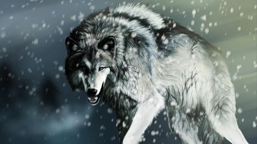 An Aggressive Wolf Desktop Picture