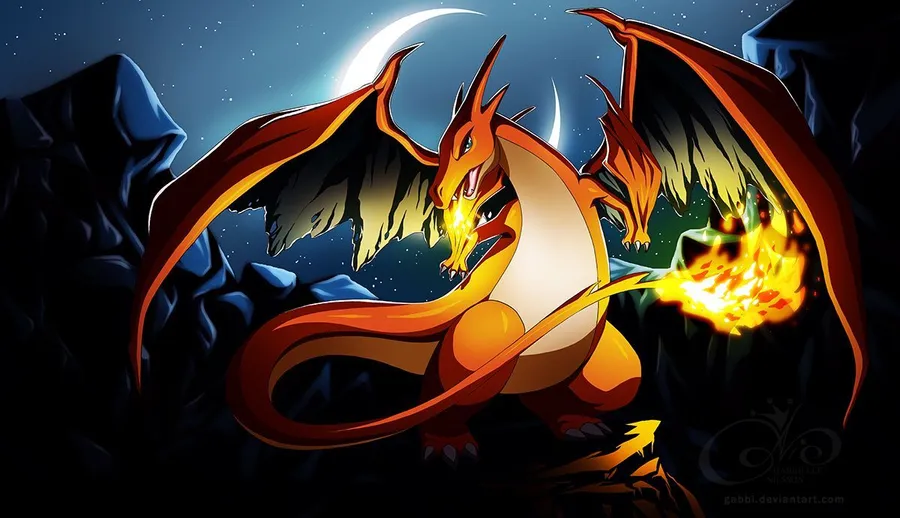 Charizard At Night Wallpaper