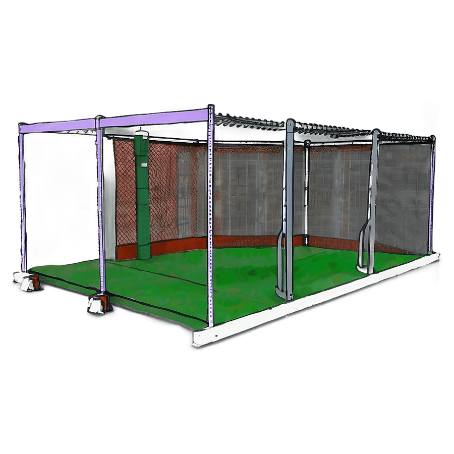 Baseball Stadium Batting Cage Setup PNG yax