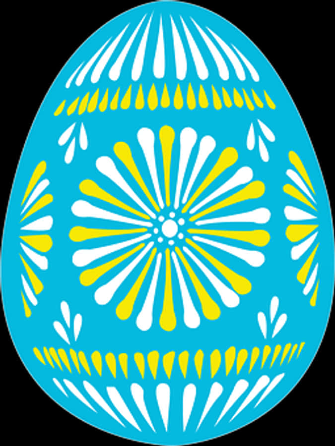 Vibrant Blue Yellow Easter Egg