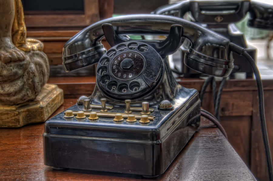 Telefone Rotativo Preto Vintage