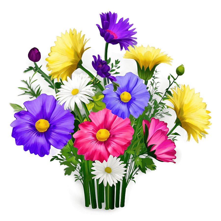 Mixed Flower Bouquet PNG 05242024