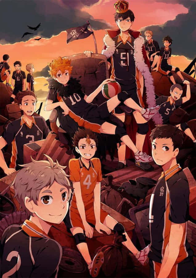 Squadra di Haikyuu al Tramonto