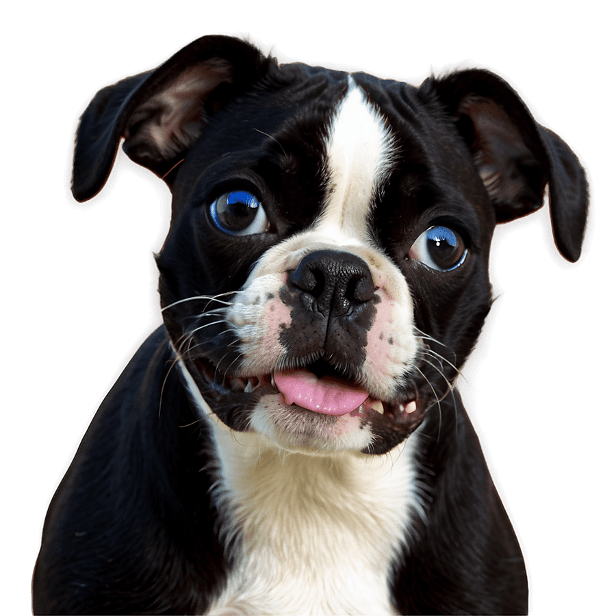 Black and White Boston Terrier PNG soo