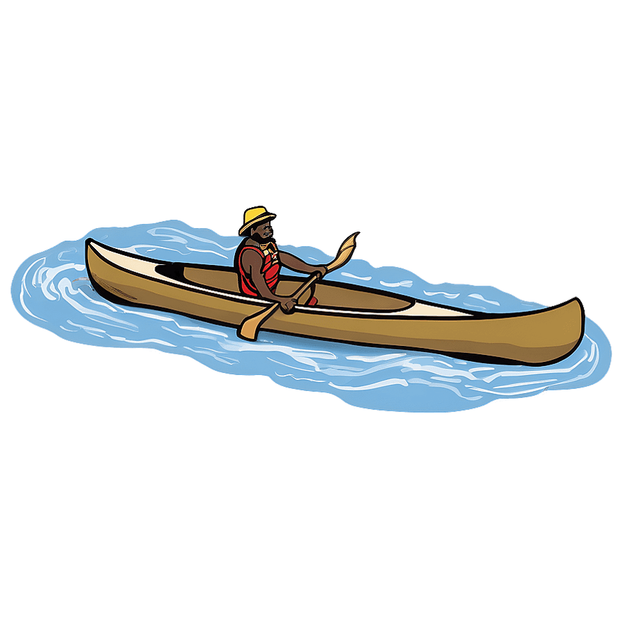 Canoe Passing Through Rapids PNG 05252024