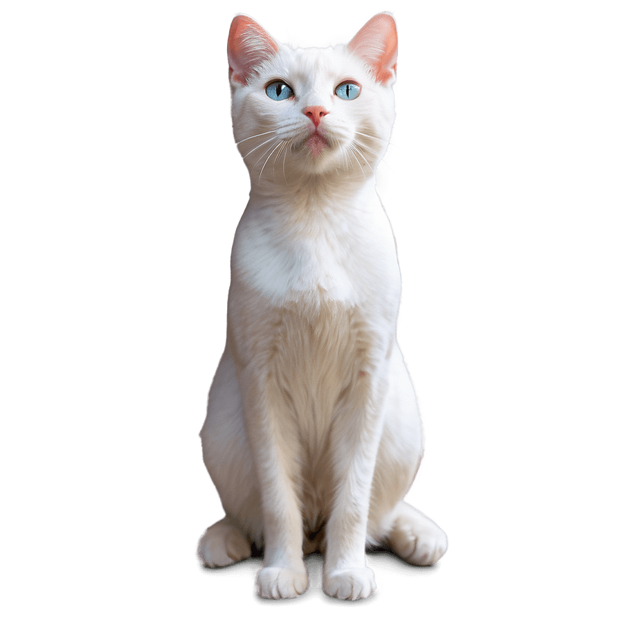 White Cat with Pink Nose PNG por