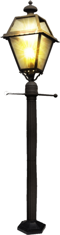 Classic Street Lamp Illuminated