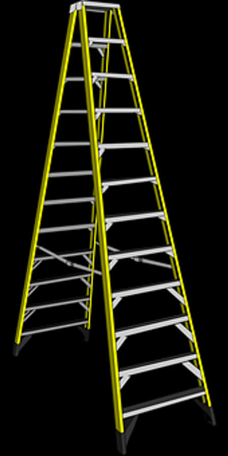 Yellow Black Step Ladder