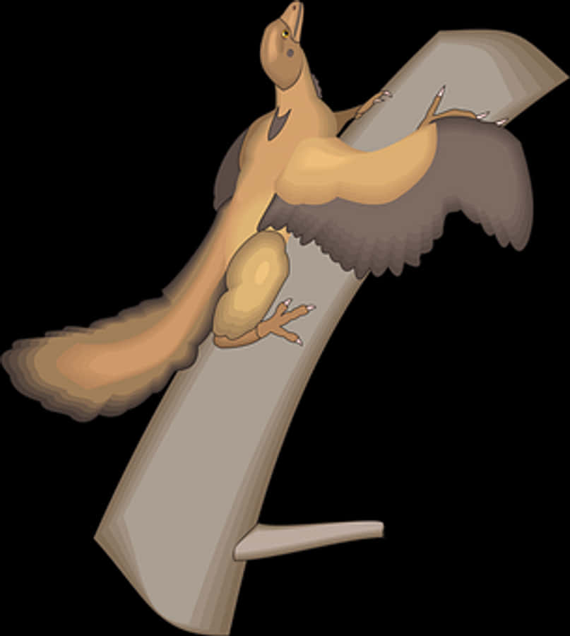 Animated Bird Landingon Tree Branch