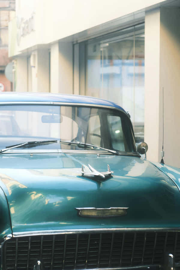 Vintage Blaues Auto Ästhetik
