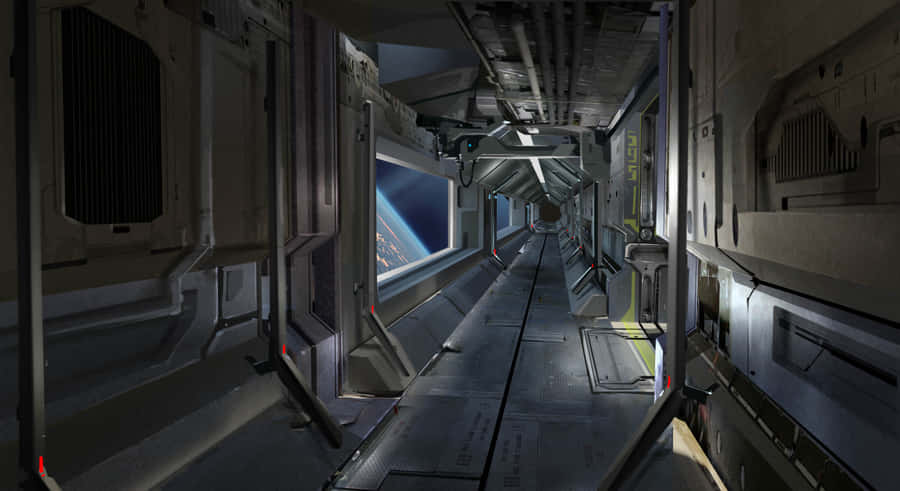 Interno di Nave Spaziale Futuristica