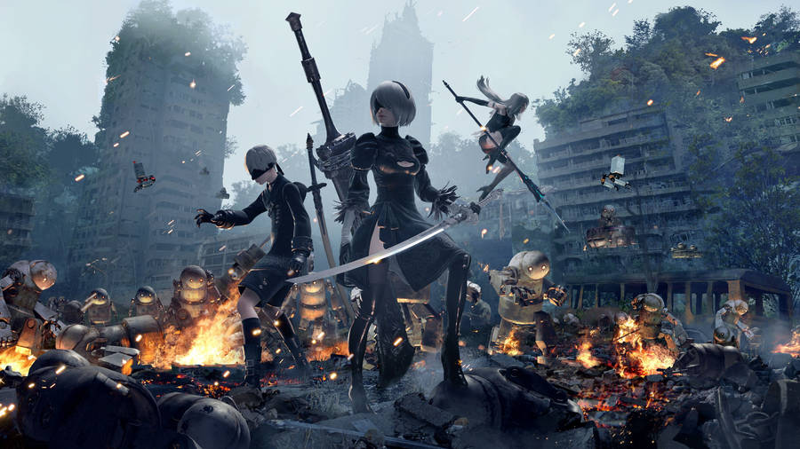 Download 9S 2B And A2 NieR Automata 4k nier automata wallpaper, HD