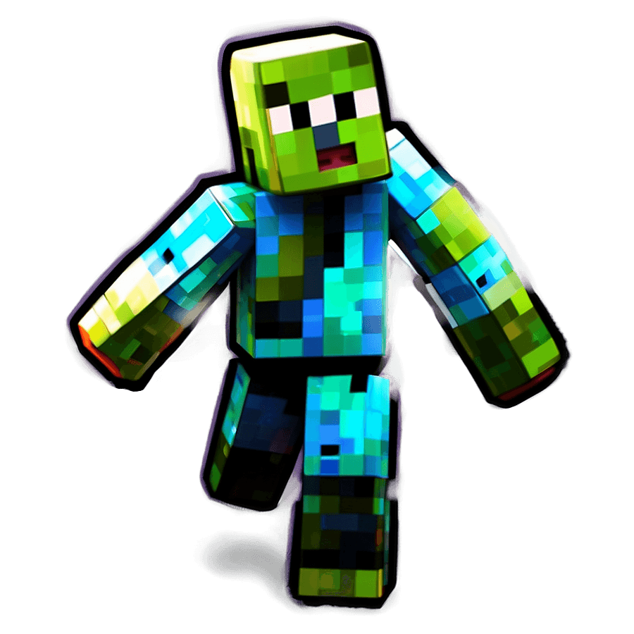 Cursed Minecraft Zombie PNG 24