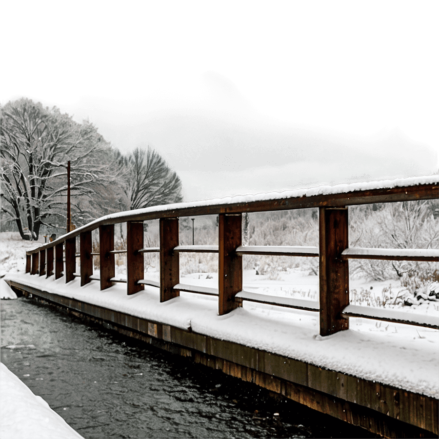 Snowfall Over Bridge PNG 05232024