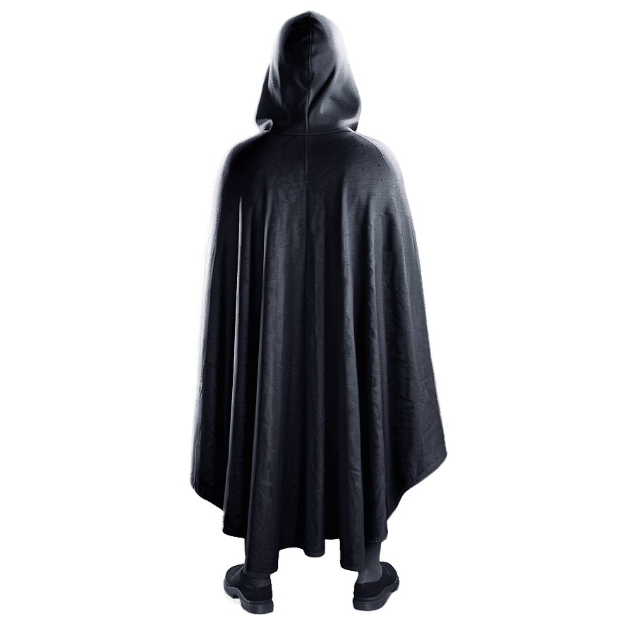 Stealthy Black Cloak PNG 10