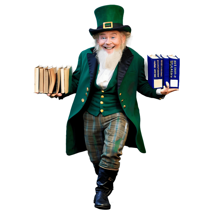 Leprechaun with Book PNG cbr24