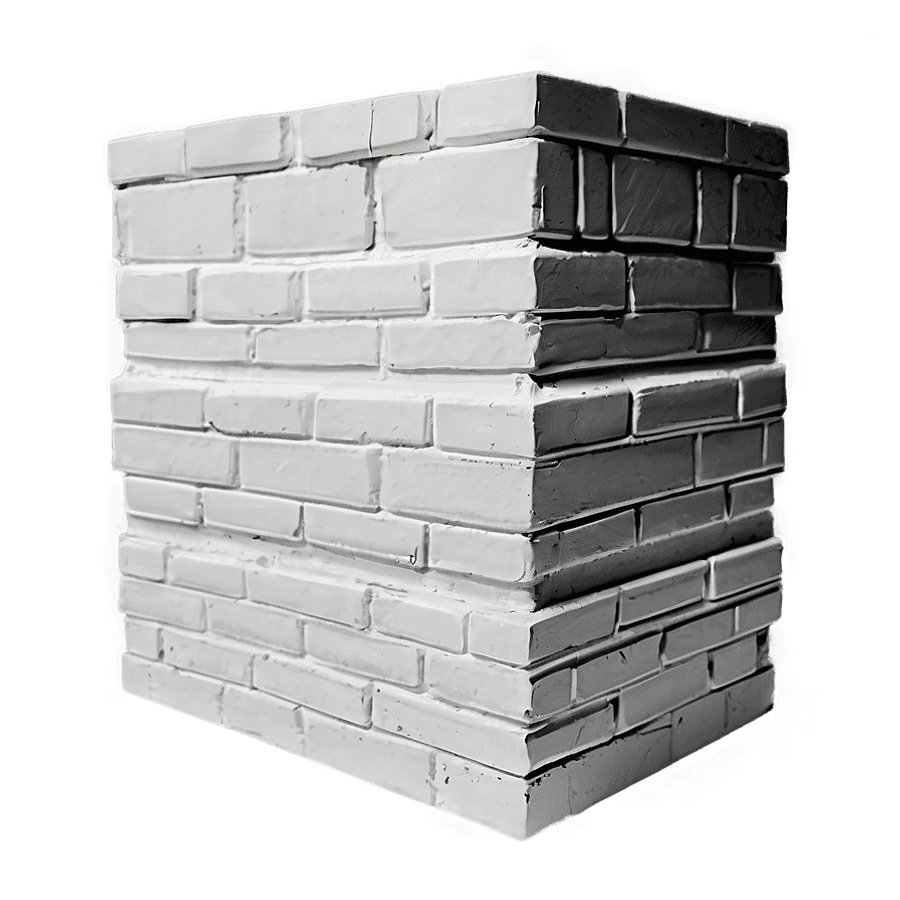 Smooth White Brick Structure PNG 06232024