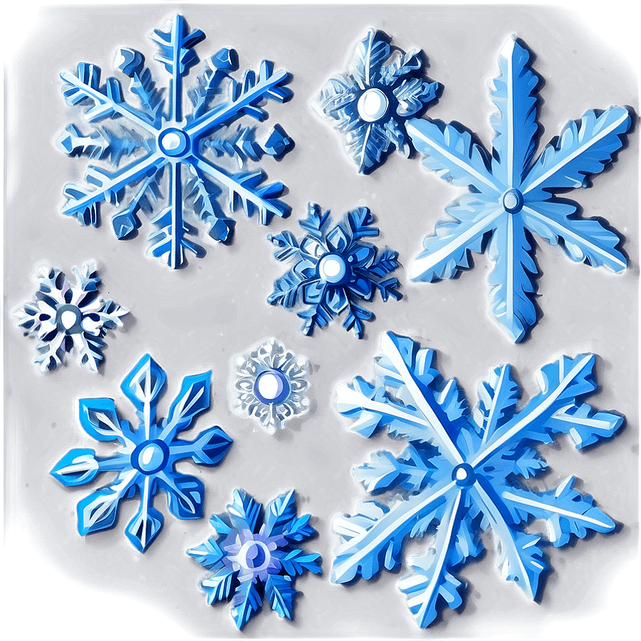 Detailed Snowflakes PNG dij