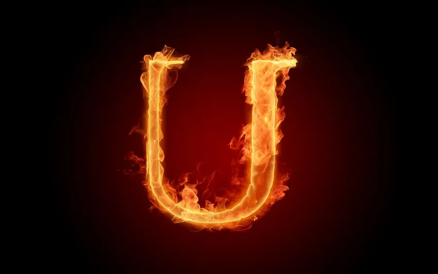 Flaming Letter U wallpaper