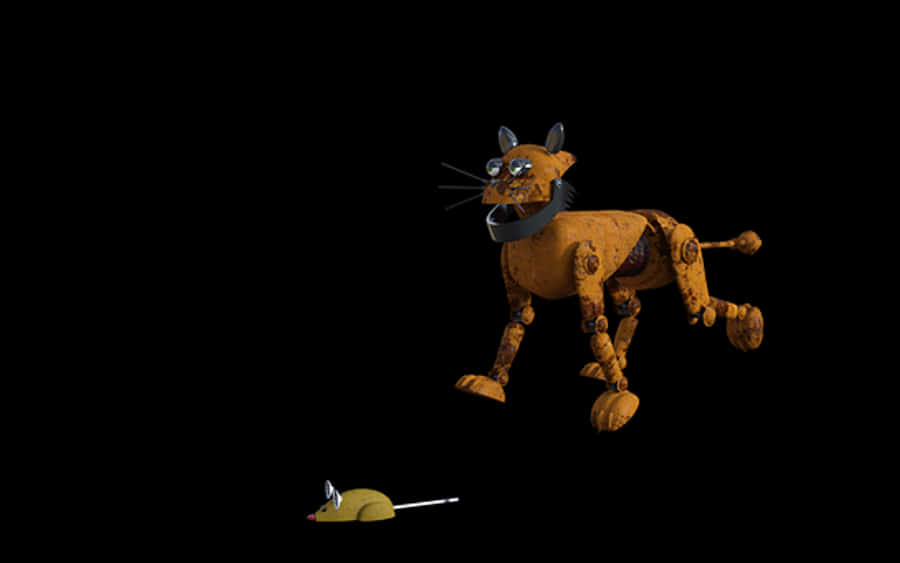 Steampunk Cat Chasing Mouse