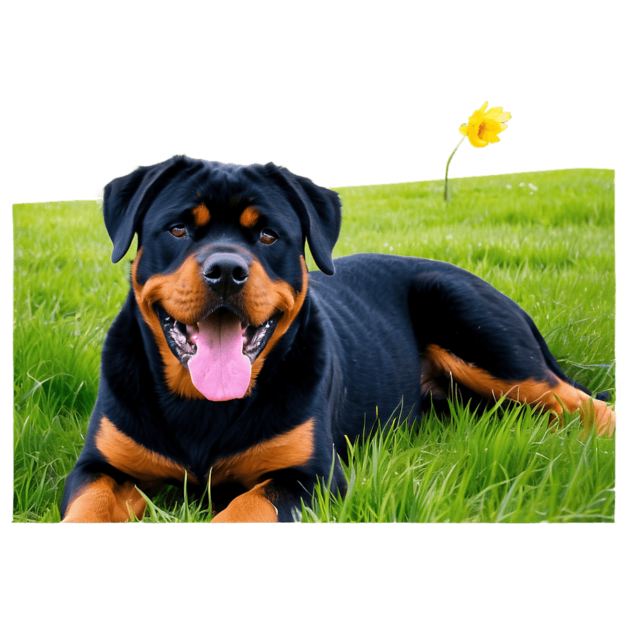 Rottweiler in Grass PNG efy85