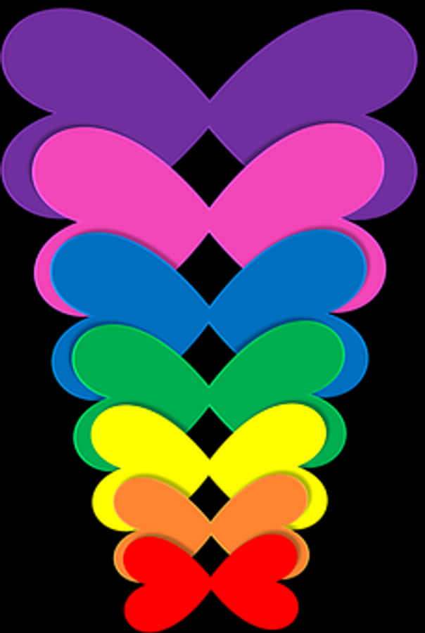 Abstract Rainbow Hearts Stack
