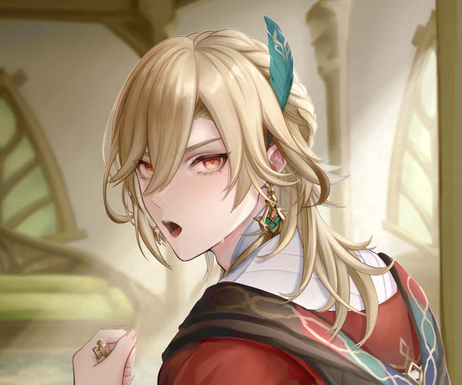Blond Anime Karaktär Glimt
