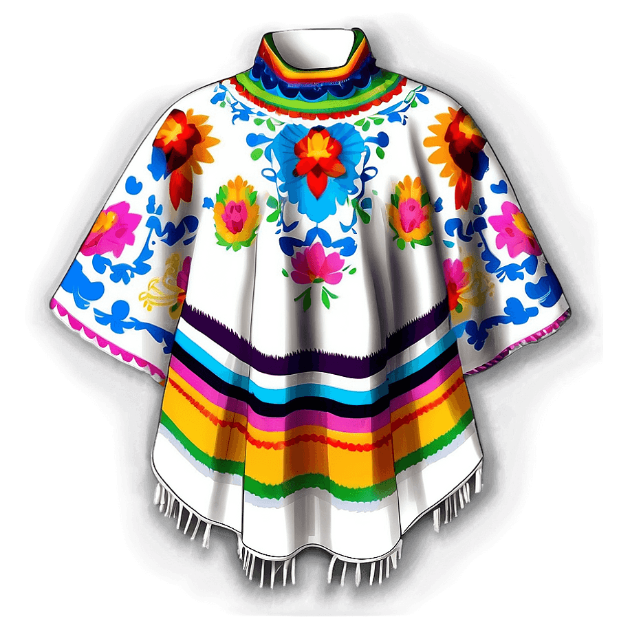 Traditional Mexican Poncho PNG 19