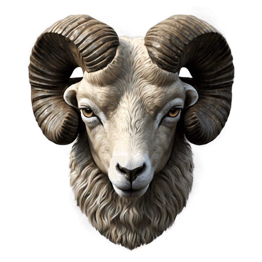 Detailed Ram Head Sketch PNG 06292024
