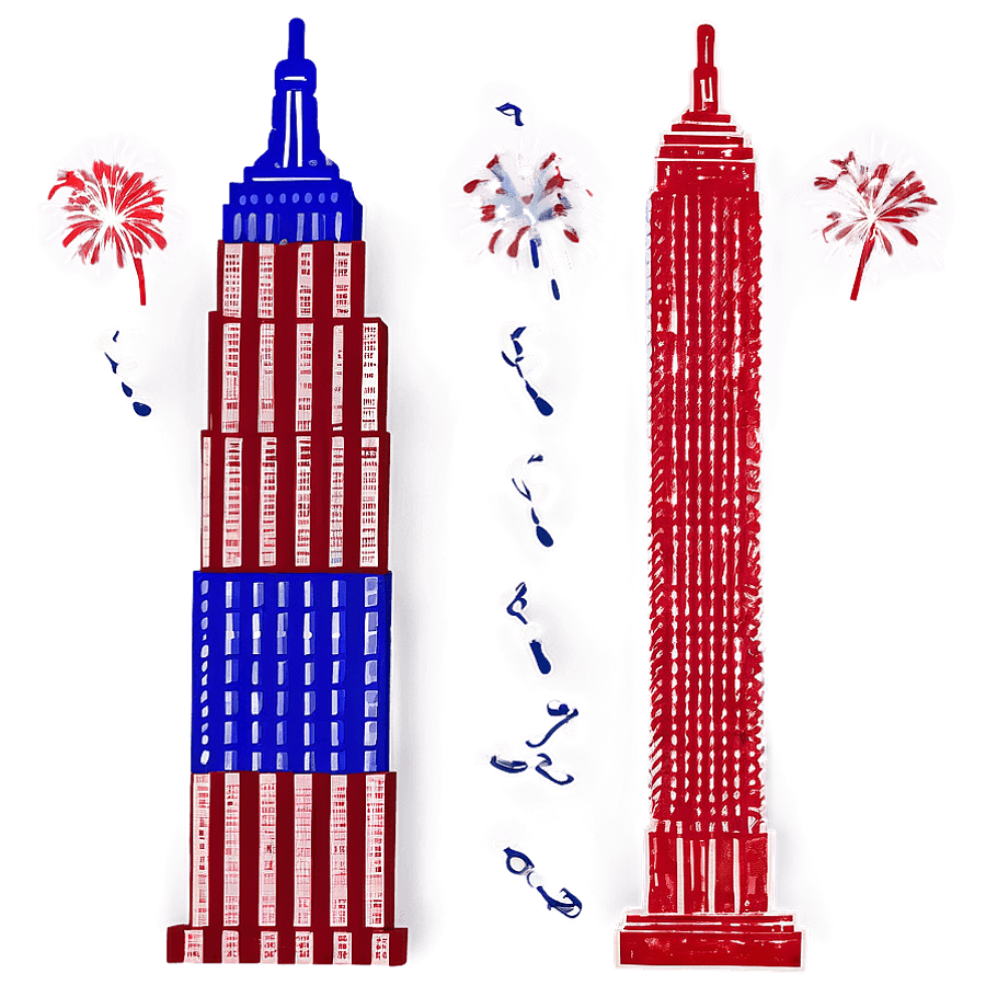 Empire State Building 4th of July PNG njt