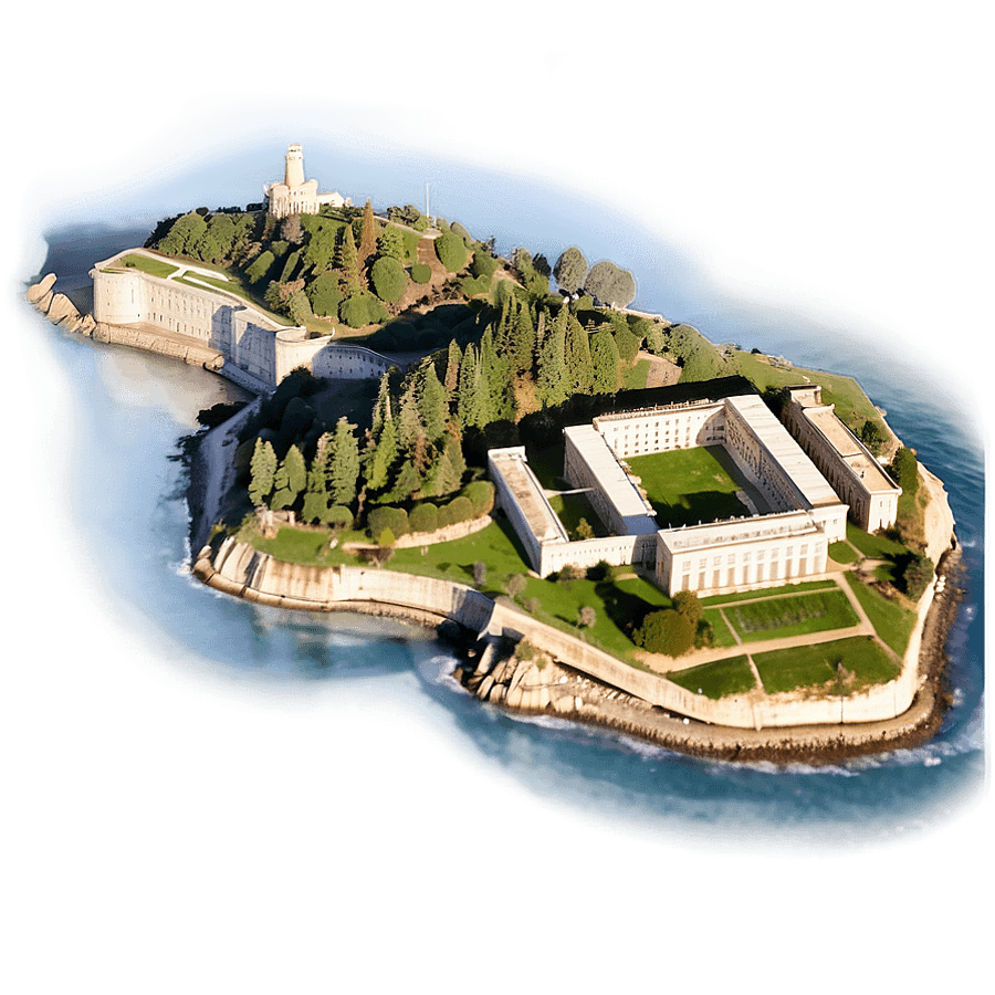 Alcatraz Island Aerial View PNG 05212024